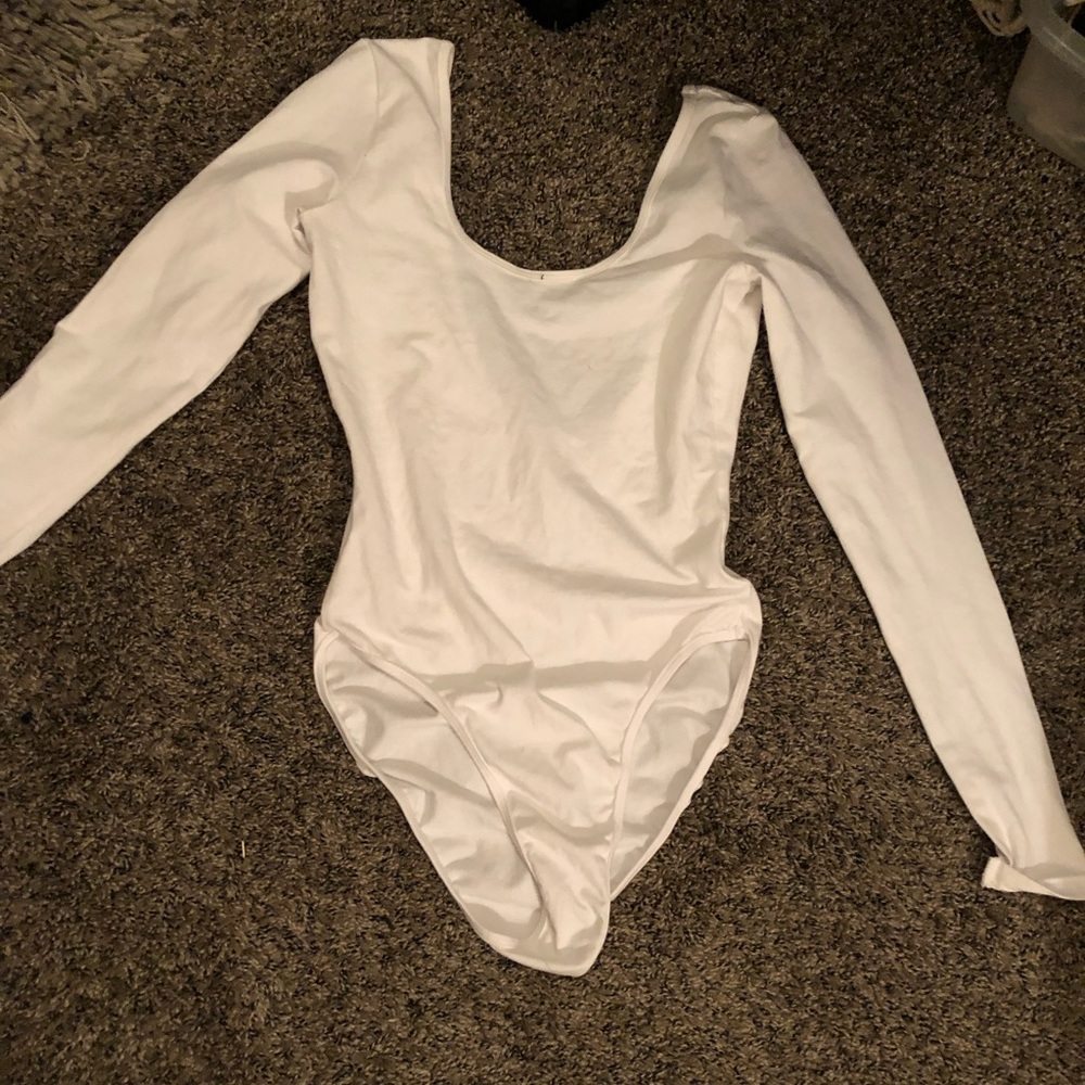 American apparel white long sleeve body suit